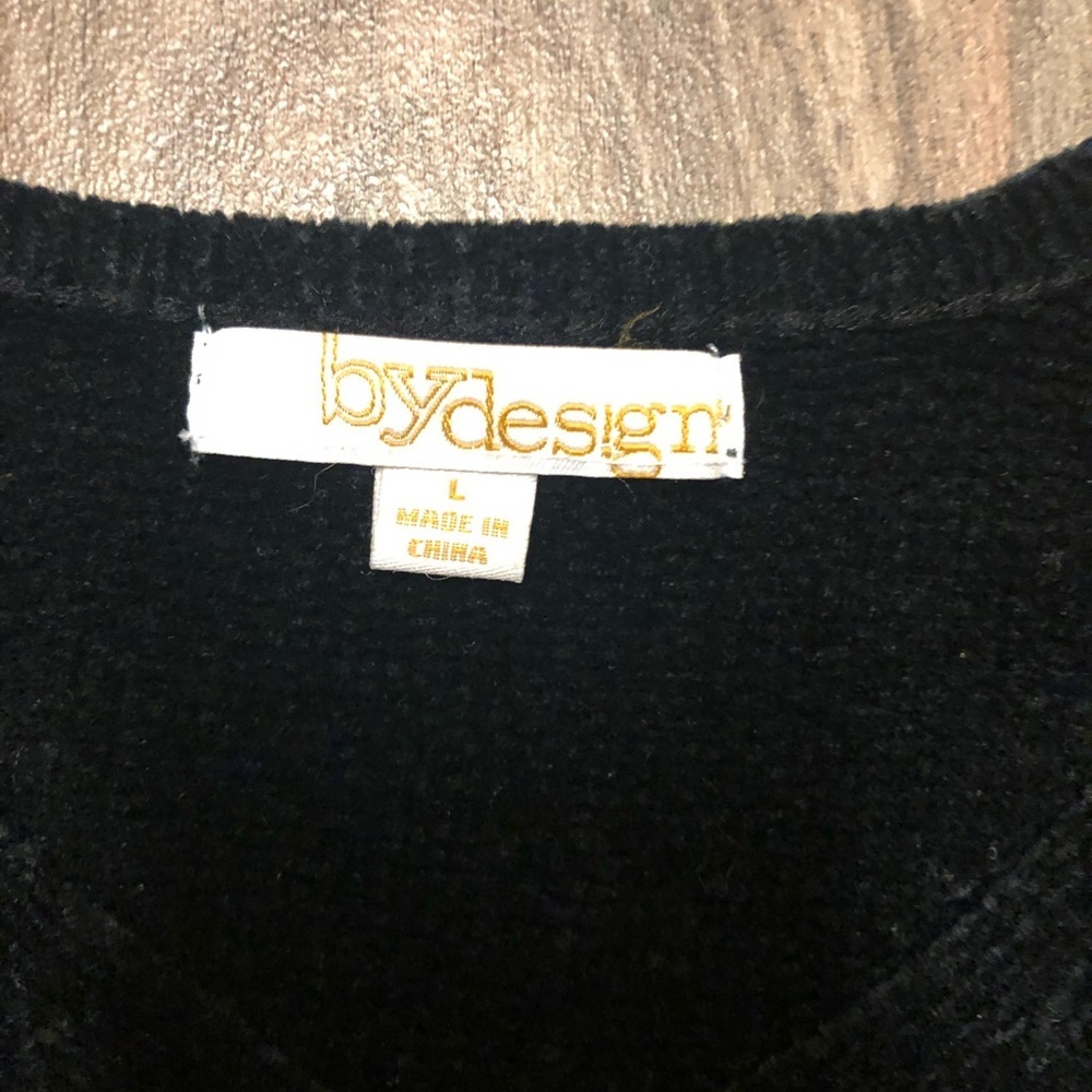 ByDesign Rich Black Cable Knit Sweater | Velvety Soft Winter Pullover | L - Picture 5 of 5